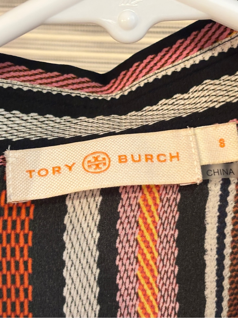 Tory Burch Striped Button-Down Silk Blouse - Picture 4 of 7